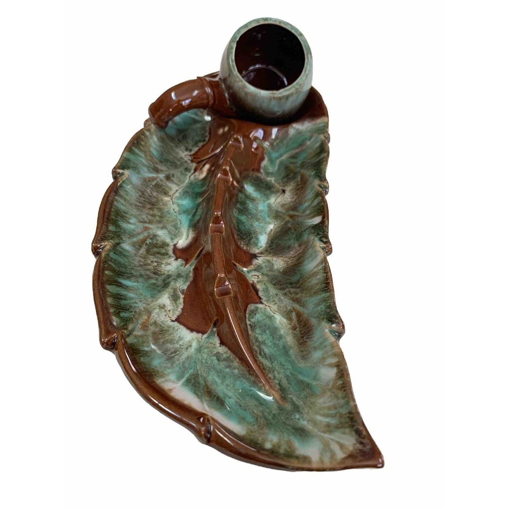 Large VTG Ceramic Drip Glaze Ashtray Cigarettes Or Pipes Japan Retro Kitsch